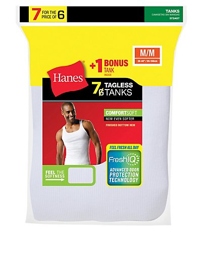 Hanes Men's TAGLESS&reg; ComfortSoft&reg; A-Shirt 7-Pack (Includes 1 Free Bonus A-Shirt)
