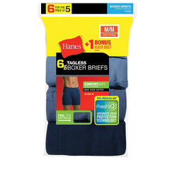 Hanes Men's TAGLESS&reg; Boxer Brief with ComfortSoft&reg; Waistband 6-Pack (Includes 1 Free Bonus Boxer Brief)