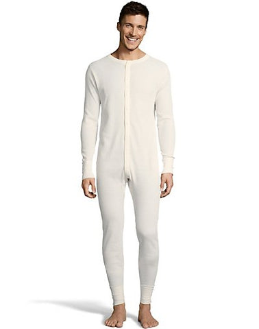Hanes Men's Solid Waffle Knit Thermal Union Suit