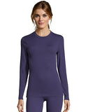 Hanes Women's Solid 4-Way Stretch Thermal Crewneck