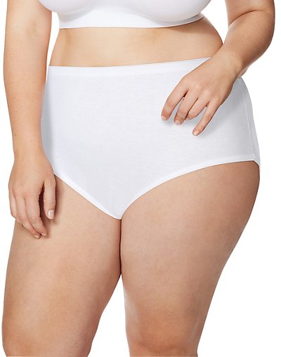 Just My Size Cool Comfort&#153; High-Waist Women's Cotton Brief Panties — 5-Pair Pack