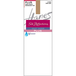 Hanes Silk Reflections Plus Knee Highs Enhanced Toe