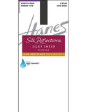 Hanes Silk Reflections Silky Sheer No-Slip Band Knee Highs with Run Resistant Technology 2-Pair Pack