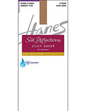 Hanes Silk Reflections Silky Sheer No-Slip Band Knee Highs with Run Resistant Technology 2-Pair Pack