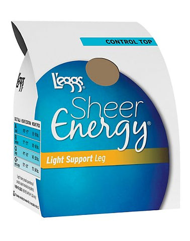 L'eggs Sheer Energy Light Support Leg Control Top, Sheer Toe