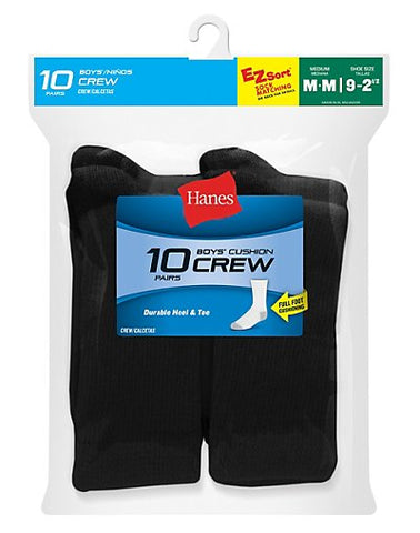 Hanes Boys Crew EZ Sort&reg; Socks 10-Pack