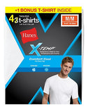 Hanes Men's X-Temp&reg; Comfort Cool&reg; Crewneck White Undershirt 4-Pack (Includes 1 Free Bonus Undershirt)