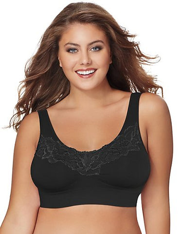 Just My Size Pure Comfort&reg; Wirefree Bra with Lace Trim & Back Close