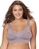 Just My Size Pure Comfort&reg; Wirefree Bra with Lace Trim & Back Close