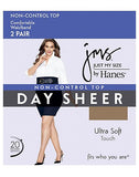 JMS Smooth Finish Regular Reinforced Toe Panty Hose 2 Pair Pack