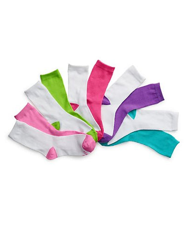 Hanes Girls' Crew EZ Sort&reg; Socks Assorted 10-Pack