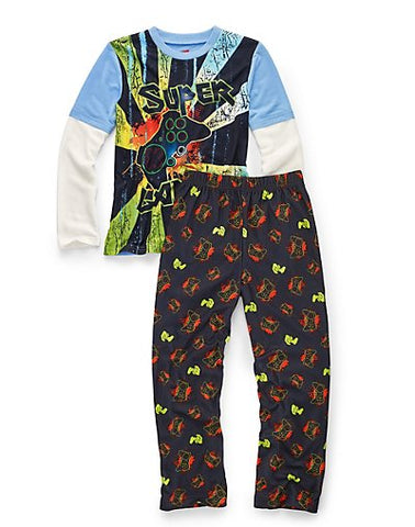 Hanes Boys' Sleepwear 2-Piece Set, Super Gamer Print