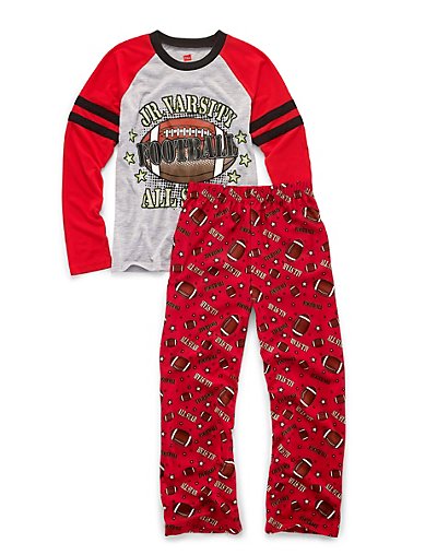 Hanes Boys' Sleepwear 2-Piece Set, JV All-Star Print