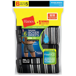 Hanes Men's FreshIQ™ ComfortSoft&reg; Boxer Briefs 6-Pack (5 + 1 Free Bonus Pack)