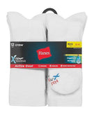 Hanes Men's FreshIQ&reg; X-Temp&reg; Active Cool&reg; Big and Tall Crew Socks 12-Pack
