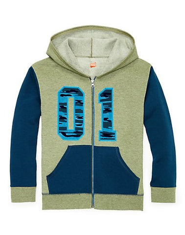 Hanes Boys' Graphic Fleece Colorblock Full Zip Hoodie