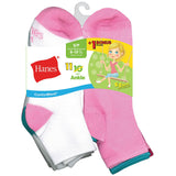 Hanes ComfortBlend&reg; EZ-Sort&reg; Girls' Ankle Socks 11-Pack (Includes 1 Free Bonus Pair)