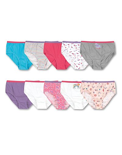 Hanes Girls' Cotton Briefs 10-Pack