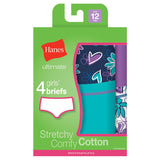 Hanes Ultimate™ TAGLESS&reg; Cotton Stretch Girls' Briefs 4-Pack