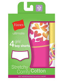Hanes Ultimate™ TAGLESS&reg; Cotton Stretch Girls' Boy Shorts 4-Pack