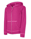 Hanes Girls' Slub Jersey Full-Zip Hoodie