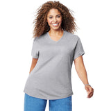Just My Size Cotton Jersey Short-Sleeve V-Neck Women's Tee
