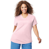 Just My Size Cotton Jersey Short-Sleeve V-Neck Women's Tee