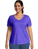 Just My Size Cotton Jersey Short-Sleeve V-Neck Women's Tee