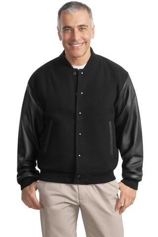 Port Authority® Wool and Leather Letterman Jacket.  J783
