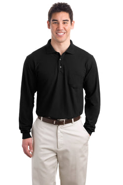 Port Authority® Long Sleeve Silk Touch™ Polo with Pocket.  K500LSP