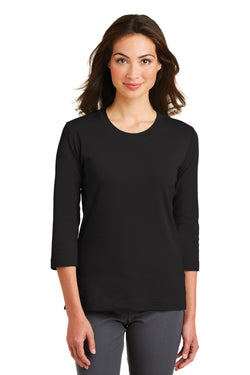 Port Authority® Ladies Modern Stretch Cotton 3/4-Sleeve Scoop Neck Shirt. L517