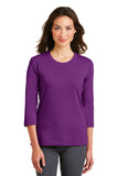Port Authority® Ladies Modern Stretch Cotton 3/4-Sleeve Scoop Neck Shirt. L517