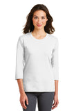 Port Authority® Ladies Modern Stretch Cotton 3/4-Sleeve Scoop Neck Shirt. L517