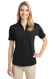 Port Authority® Ladies Stretch Pique Button-Front Shirt. L556