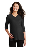 Port Authority® Ladies Silk Touch™ Maternity 3/4-Sleeve V-Neck Shirt. L561M