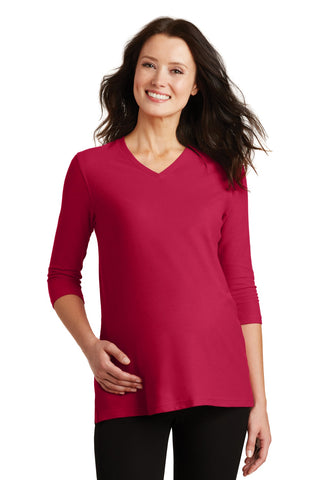 Port Authority® Ladies Silk Touch™ Maternity 3/4-Sleeve V-Neck Shirt. L561M