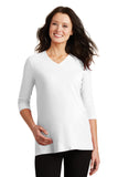 Port Authority® Ladies Silk Touch™ Maternity 3/4-Sleeve V-Neck Shirt. L561M