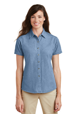 Port & Company® - Ladies Short Sleeve Value Denim Shirt.  LSP11