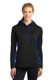 Sport-Tek® Ladies Sport-Wick® Fleece Colorblock Hooded Pullover. LST235