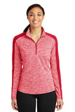 Sport-Tek® Ladies PosiCharge® Electric Heather Colorblock 1/4-Zip Pullover. LST397