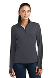 Sport-Tek® Ladies Sport-Wick® Textured Colorblock 1/4-Zip Pullover. LST861