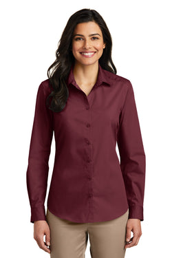 port authority ladies long sleeve carefree poplin shirt