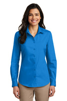 port authority ladies long sleeve carefree poplin shirt
