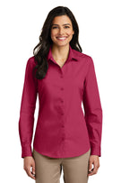 port authority ladies long sleeve carefree poplin shirt