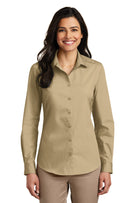 port authority ladies long sleeve carefree poplin shirt