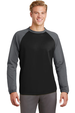 Sport-Tek® Sport-Wick® Raglan Colorblock Fleece Crewneck. ST242
