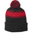 Sport-Tek® Stripe Pom Pom Beanie.  STC28